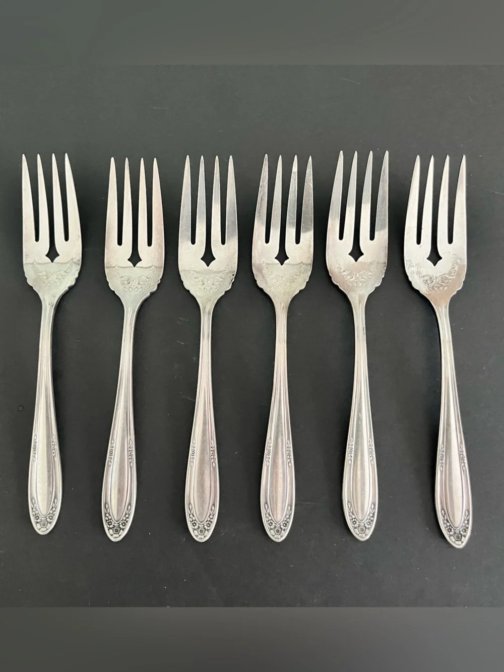 Vtg Oneida Community Service Plate Set Of 6 Salad-Dessert  6” Forks